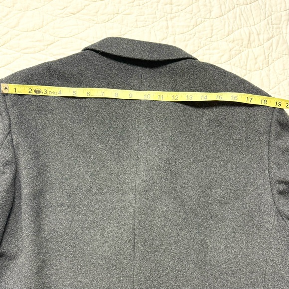 Mens Henry James Ltd Vtg Italy Cashmere Wool Three Button Long Overcoat Gray 42R - Picture 11 of 15